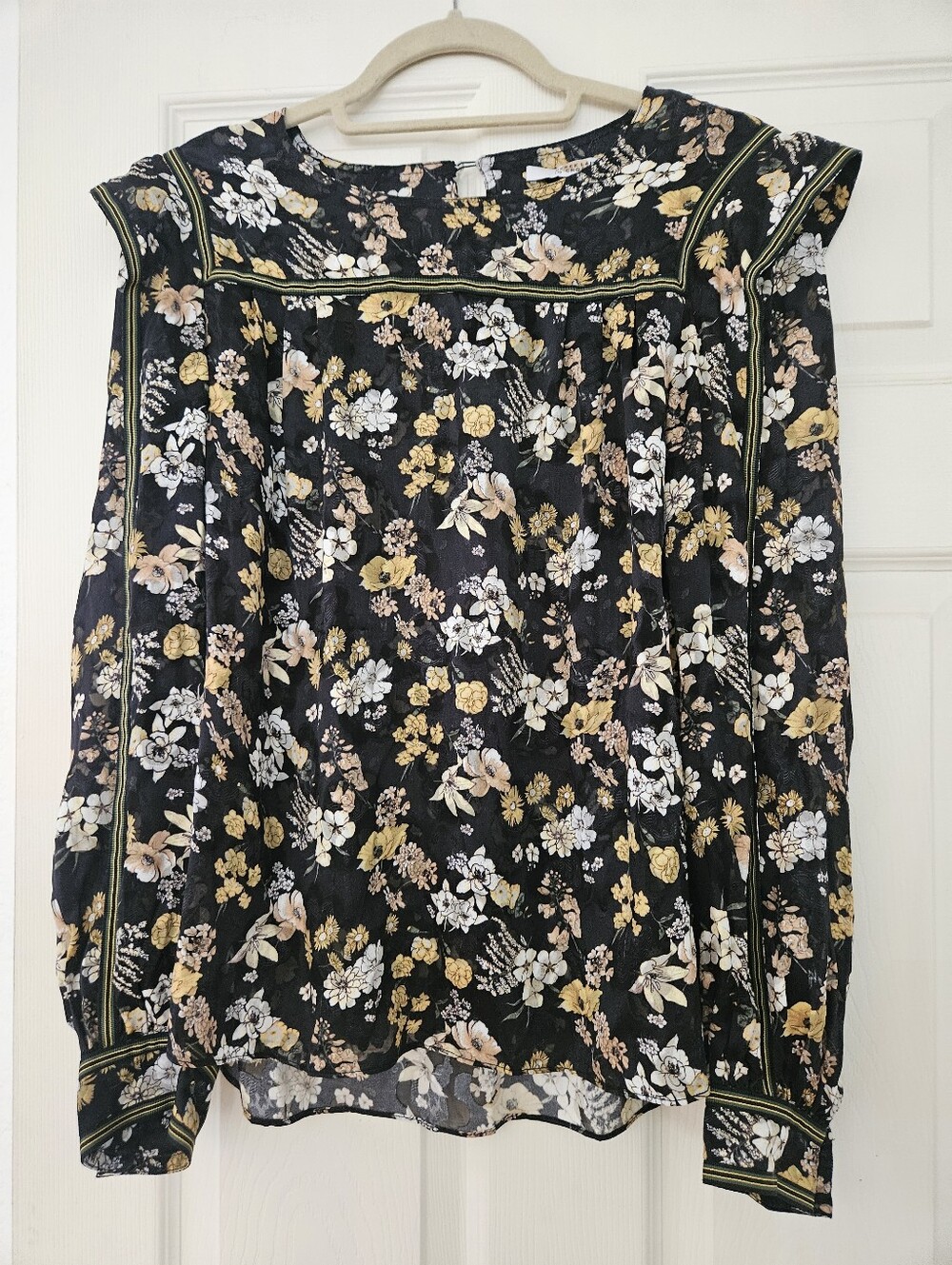 Derek Lam 10 Crosby Black Floral Dress with Yellow and Cream Blooms Size 6